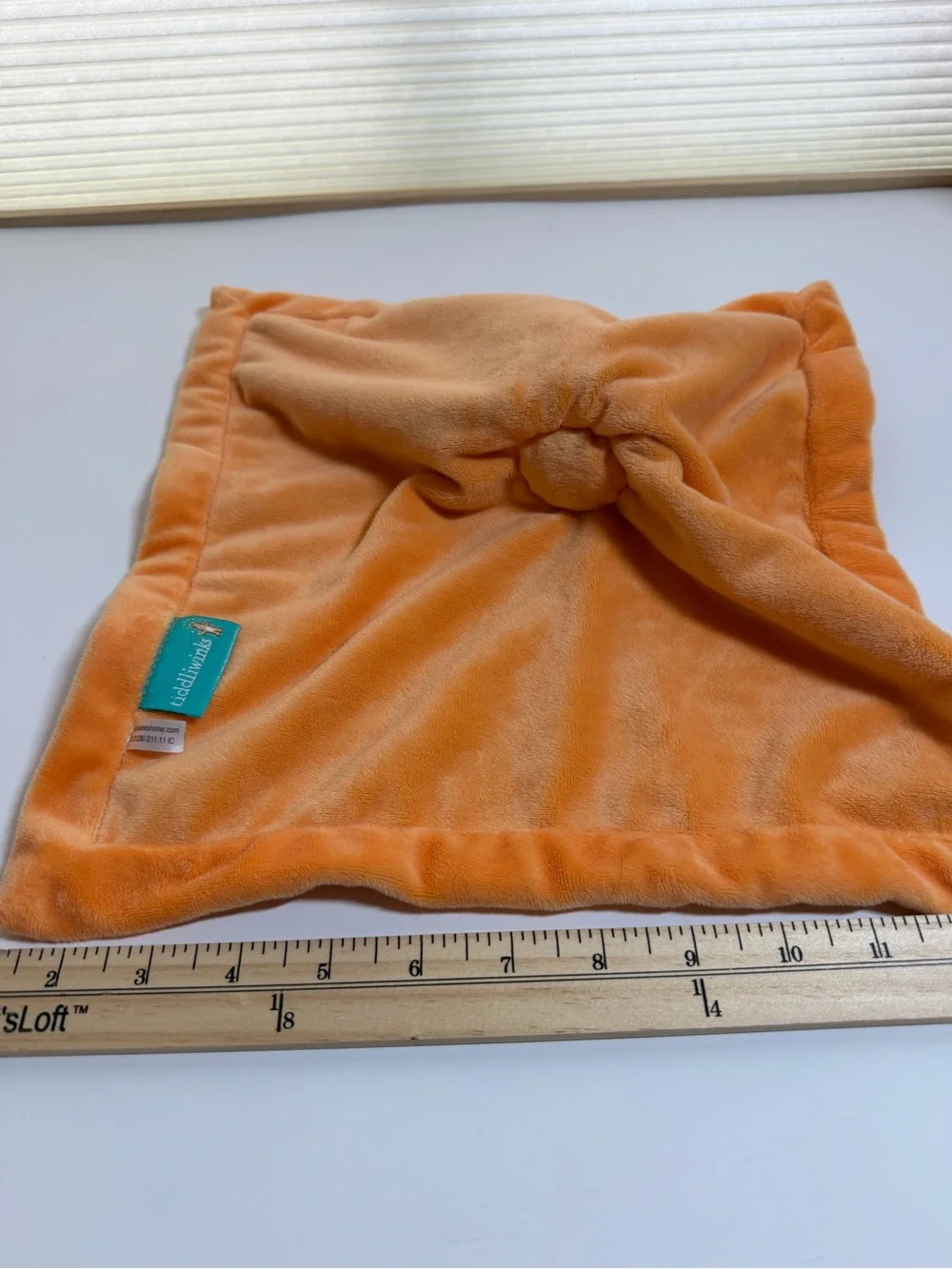 Tiddliwinks Lion head Orange Plush Security Blanket. Lovey